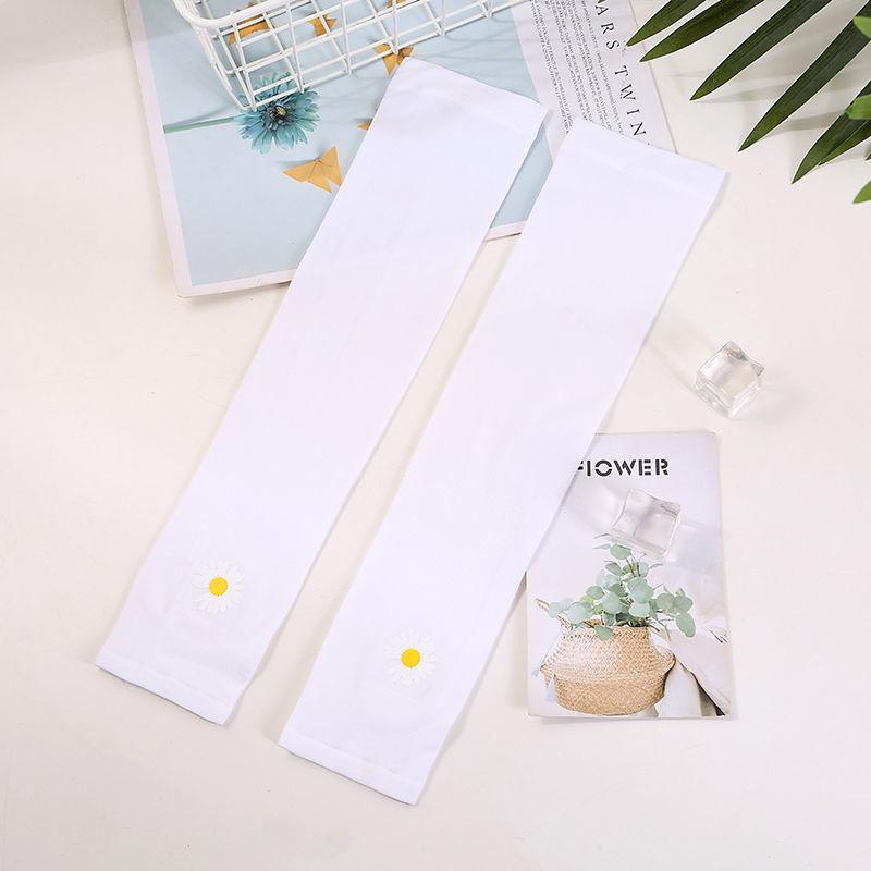 Daisy Sunscreen Ice Sleeve Female Ins Breathable Uv Arm Sleeve Male Ice Silk Sun