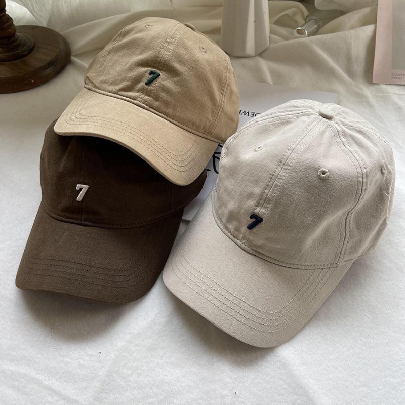 Korean pure cotton soft-top baseball cap for men and women, suitable for large head sizes, casual and versatile, summer duckbill cap with letter