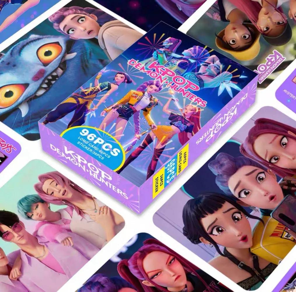 New Kpop Demon Hunters 30 Laser Cards K-POP Witch Hunt Cartoon Series Accessories LOMO Small Cards