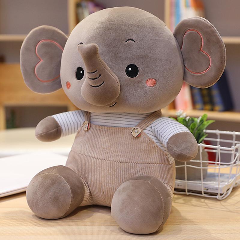

Мультяшная плюшевая игрушка слон, милая мягкая плюшевая кукла животное, домашний декор, кукла для игрового автомата, кукла для бросания для детей, подарок коричневый