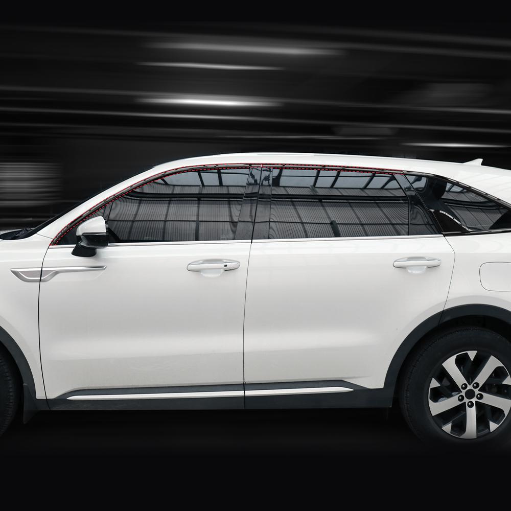 For Kia Sorento MQ4 2021-2026 10pcs ABS Car Window Decorative Strip Button Side Panel Cover Trim D-pillar Window Trim Strip