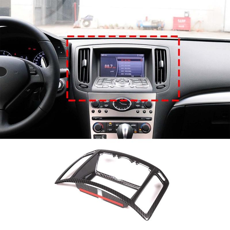 For Infiniti G25 G37 2007-2013 ABS Carbon Fiber Center Console Air Outlet Navigation Decorative Frame Sticker Car Accessories