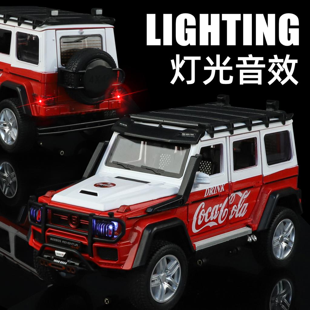 1:24 Mercedes Benz BBS Off Road Edition Coca Cola Themed Livery Alloy Diecast Model Car Hobby Display Ornaments Holiday Present