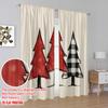 2pcs,2D plane printing Pattern Curtains Buffalo Plaid Trees Farmhouse Style (2) Durable 100% Polyester Fabric (without rod)