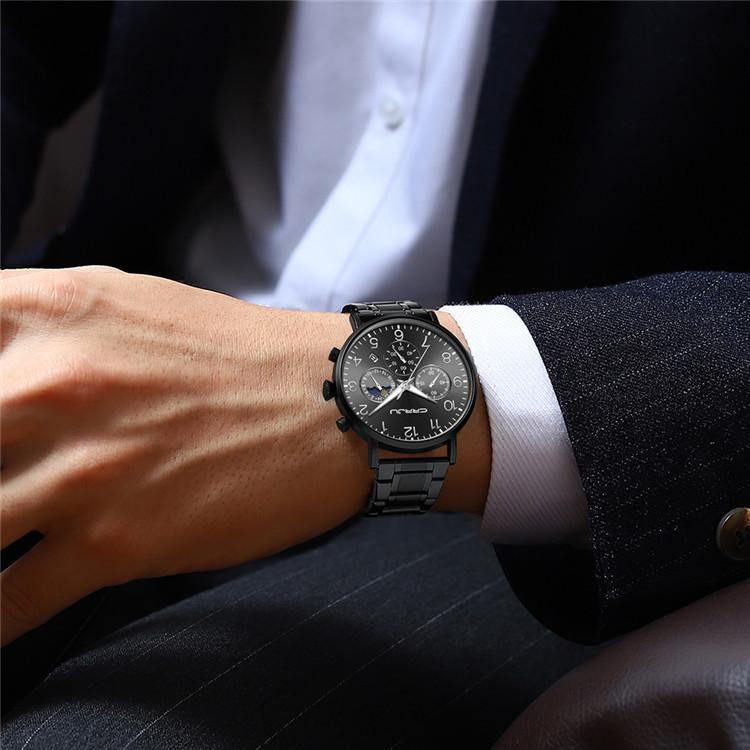 CRRJU-2276 Men's Watch Casual Personality Watch Men's Watch Student Watch Simple Steel Band Calendar