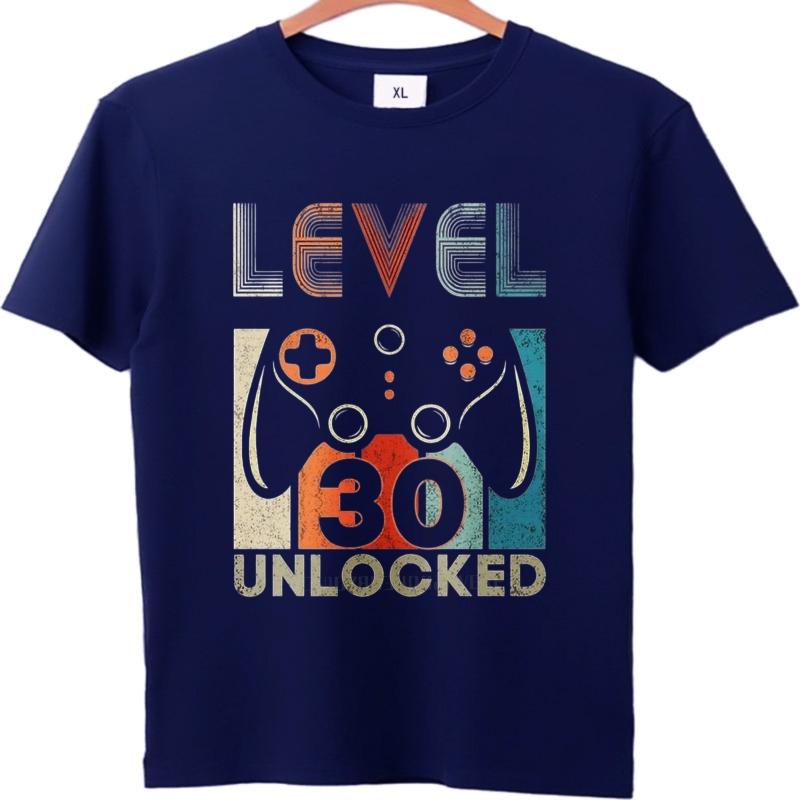 

Fashion summer Unisex tshirt Level Thirty Unlocked Controller Design Short Sleeve Solid Color Round Neck tees men cotton t shirt 4XL
