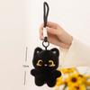 12Cm Black Cat Plush Keychain Squeezable Sound Shoulder Bag Decor Doll Car Pendant Cute Toy Gift For Kids