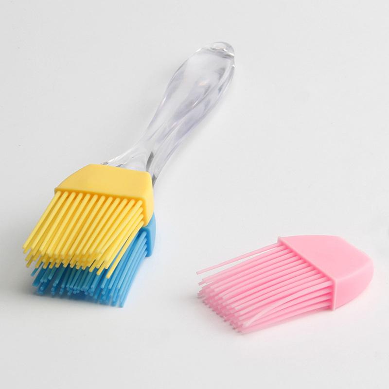 Silicone Bread Basting Brush with Transparent Handle BBQ Baking DIY Kitchen Cooking Tools