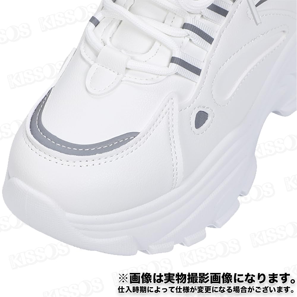KISSOS Platform Sneakers with Perfect for and Outdoor Activities Size Women's Heels, Sports, Walking, Running, (Gray, 24.0cm (38))