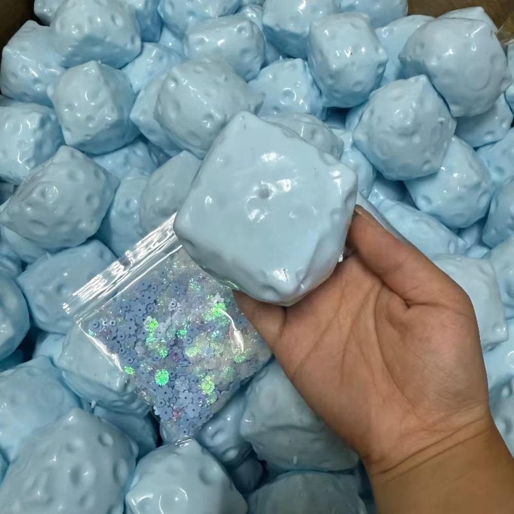 Hand Relax Crunch Squishy Moldable Blocked Filled Ball Cheese Cube Squishy Children Gifts