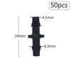 50pcs 3/5 4/7mm Garden Hose Barbed Connectors Tee Elbow Cross End Plug Fitting Coupling Drip Irrigation System Watering