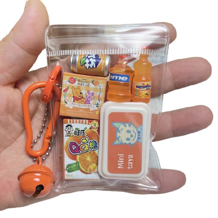 Tiny Food Themed Twist Egg Keychain Plastic Pendant Cute Backpack Charm Surprise Collectible Gift For Teens