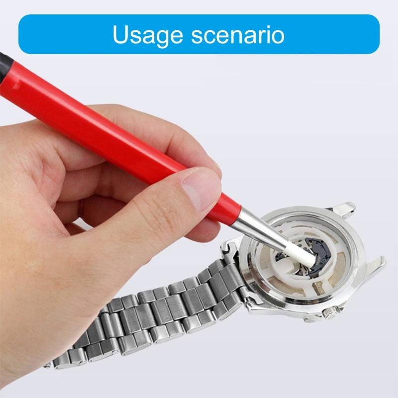 3Pcs/set Rust Removal Brush Pen Glass Fiber/Brass/Steel Brush Pen Shape Watch Repair Parts Polishing Cleaning Tool