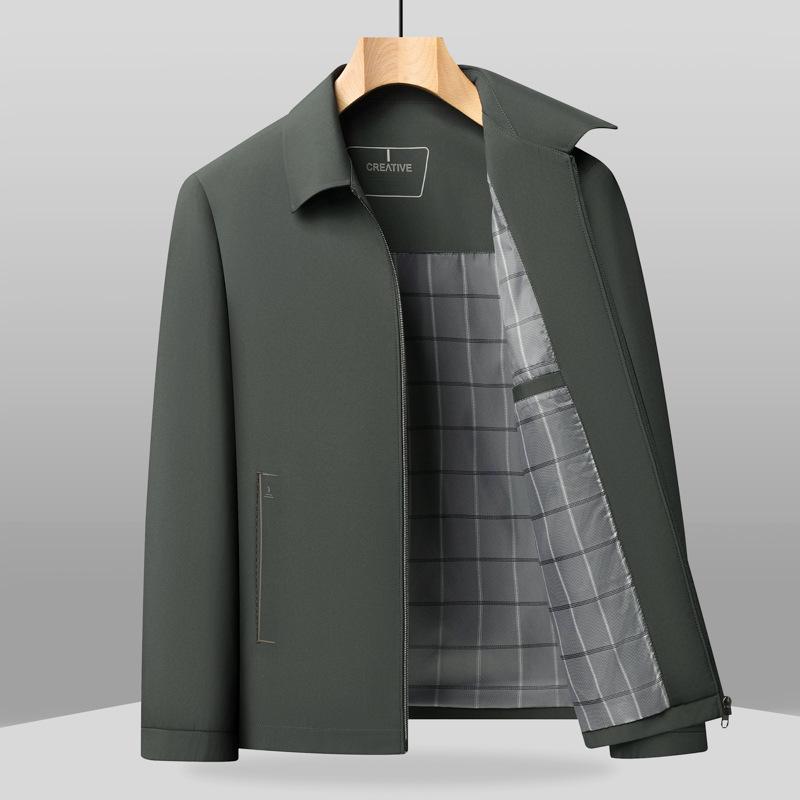 Men's Milk Silk Windproof Jacket - Spring/Autumn Business Casual, Non-Iron, Anti-Wrinkle, Soft Lapel Outerwear