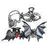 4Pcs Halloween Hair Claws Black Spider Web Skeleton Hand Bat Shape Hair Clips Anti-slip Teeth Back Head Shark Hair Clips