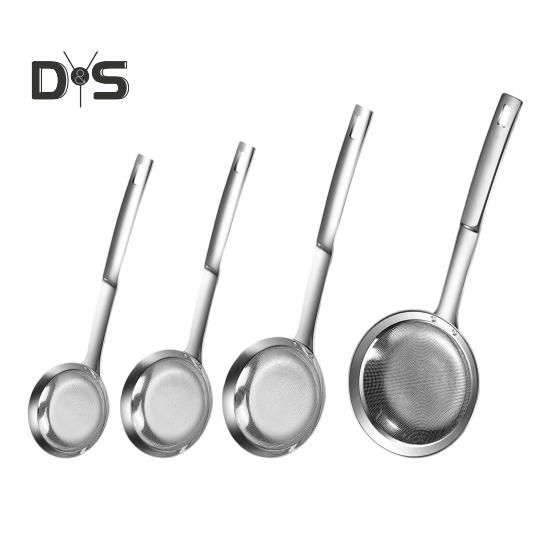 Łyżka do zbierania tłuszczu w gorącym garnku, sitko ze stali nierdzewnej o drobnych oczkach, sitko piankowe, filtr oleju do oddzielania pływającego tłuszczu, chochla z długim uchwytem, durszlak