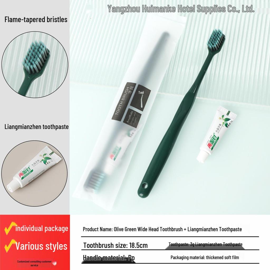 Gästehaus Toilettenartikel Set: Einwegzahnbürste, Zahnpasta, Weichborstenkamm