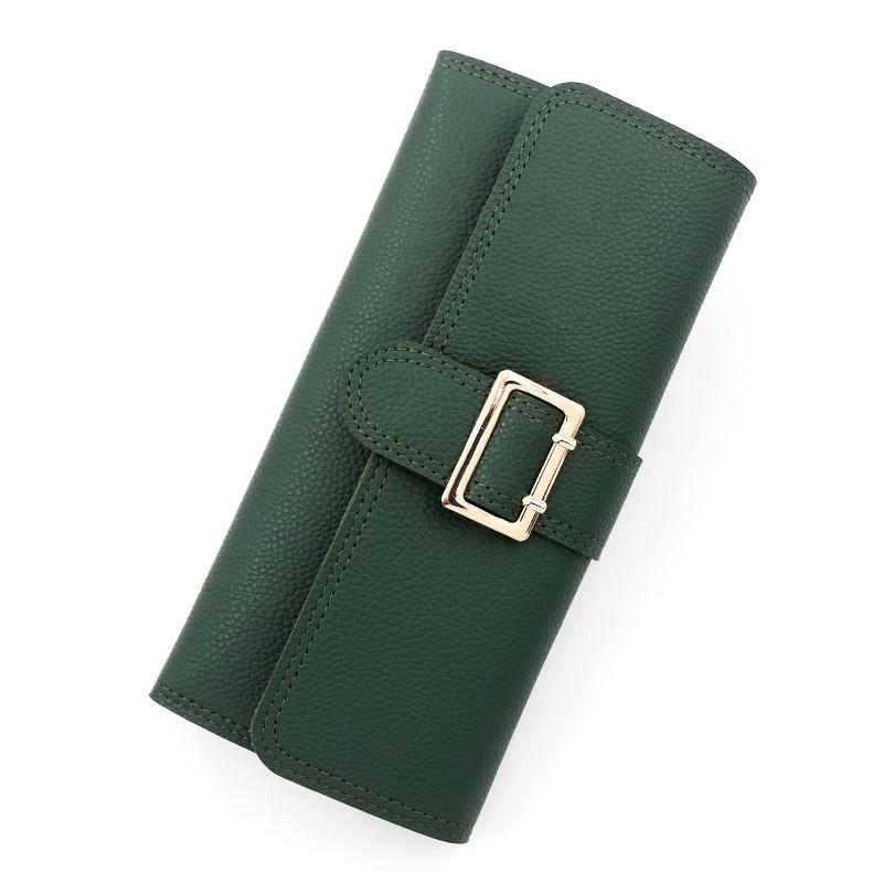 Ladies Pu Leather Slim Wallet With Three Fold Design For Daily Use