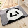 Tappetino per Pavimento Bagno Imitazione Cashmere Cartone Animato Panda Rosso Tappetino Morbido Assorbi Umidità per Gabinetto Tappetino Antiscivolo per Bagno di Casa