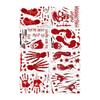 Halloween Bloody Handprint & Footprint Stickers with Axe & Skull Props - Festive Decor