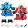 PRECKIN Whirlwind Strike Battle RC Robot Set, Interactive Boxing and Football Fighting Toys, 2 Units, USB Rechargeable, Blue and Red, 2 Spare Batterie