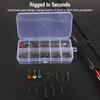 115Pcs Fishing Swivels Kit High Strength Fishing Line Connector With Rolling Swivels Barrel Swivels for Bass Trout