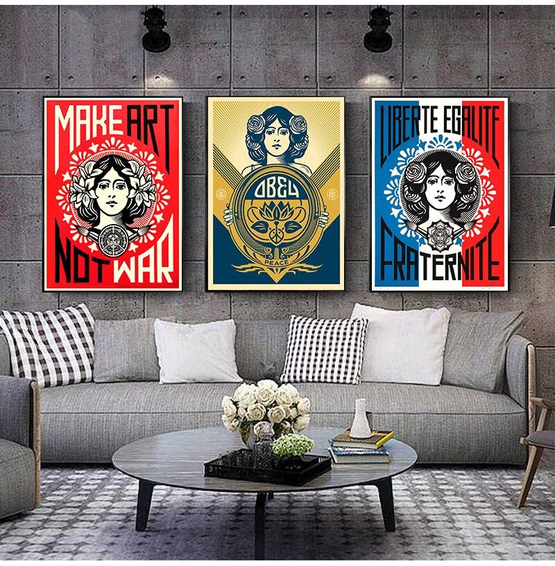 1 kus slavných uměleckých děl Obey Peace Nástěnné umění Obrázky do obývacího pokoje HD Tisk Plátno Olejomalby Domácí dekorace Ložnice Plakáty Bez rámu