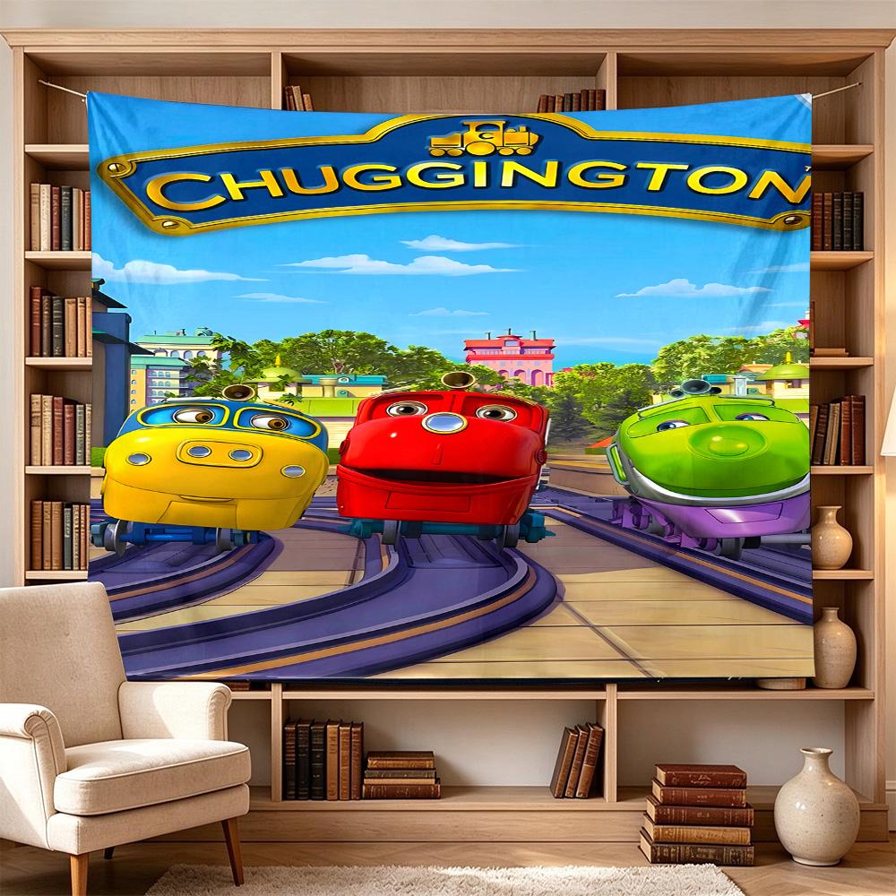 Train Adventure: Titipo's Journey Large Wall Tapestry,Ideal for Office Backdrops, Holiday Gifts, Home Decor (Living Room, Bedroom, Dorm, Parties), and