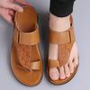 Summer Men's Beach Shoes Slippers Men's Leather Sandals Large Size Simple