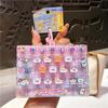 26 Keys Cute Mini Keyboard Fidget Keychain, Transparent Cat Dog Patterns Stress Relief Toy Ornament Bag Hanging