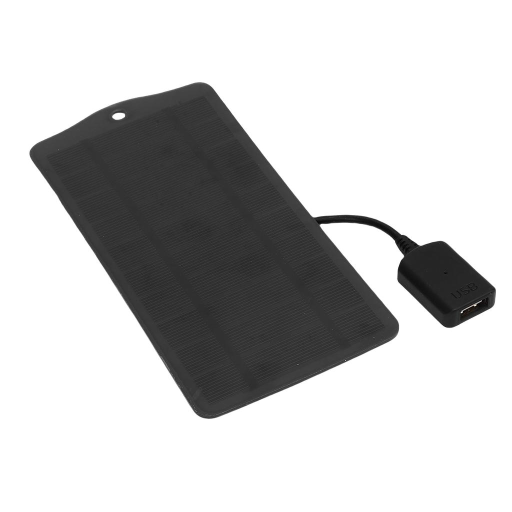 5W Monocrystalline Solar Panel USB Solar Charger Solar Phone Charger for Outdoor Camping Travel Black