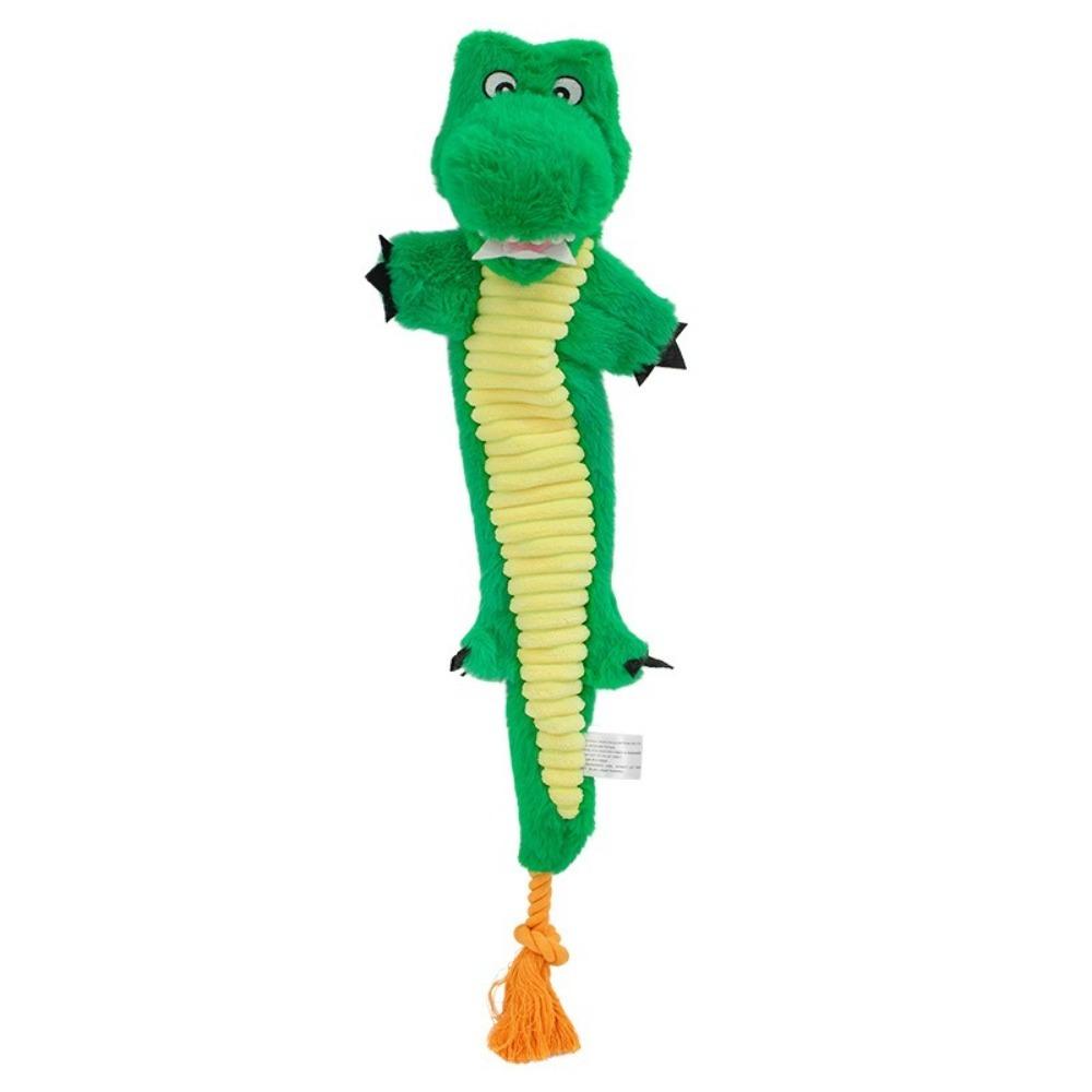 Soft Plush Squeaky Dog Chew Toys Warm Chew Squeaky Rope Dog Squeaky Toy Plush Knot Crocodile /Snake /Frog Chew Proof Dog Toy