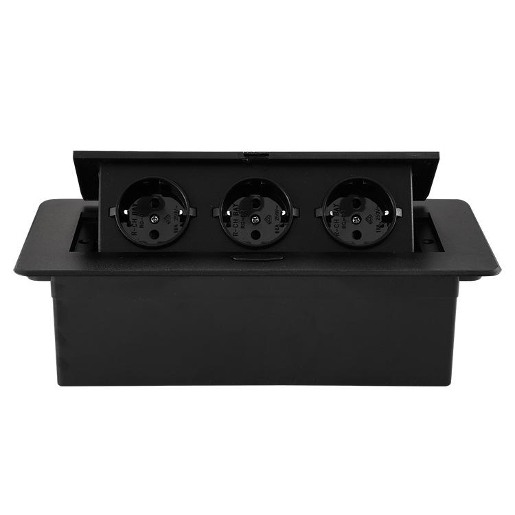 European Standard Silver Pop-Up Power Socket with 1.8m Cord for Meeting Tables