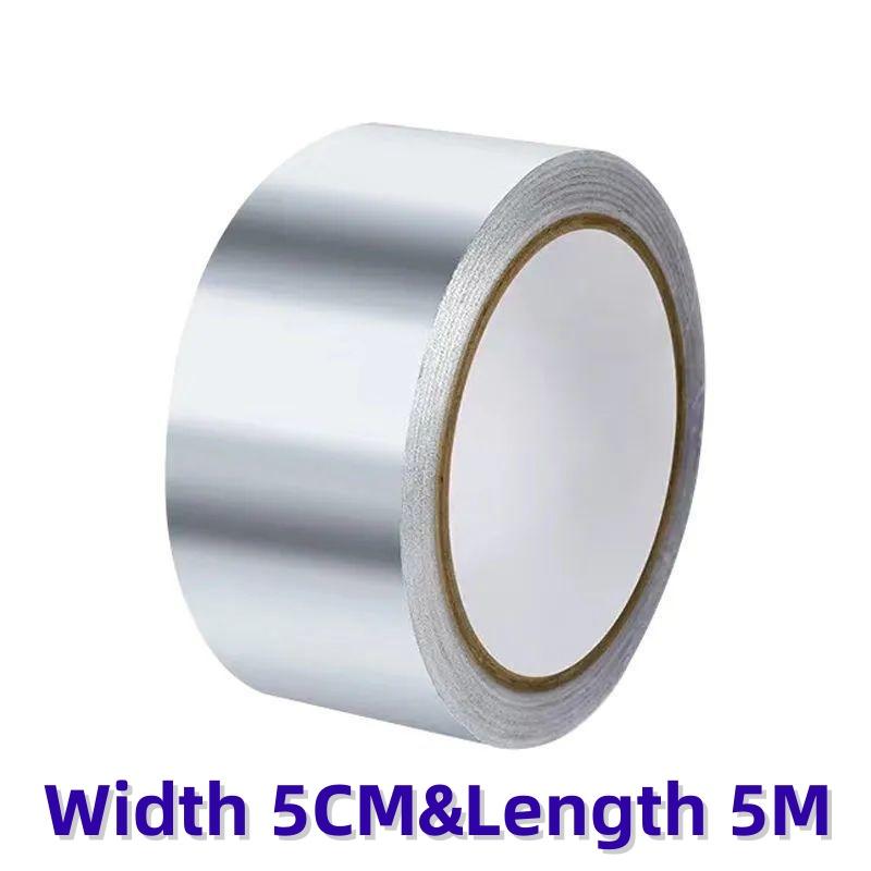 

1 рулон алюминиевой фольги, легко наклеивается, удобная, широко применяемая, универсальная, устойчивая к разрывам клейкая лента Width 5CM&Length 5M