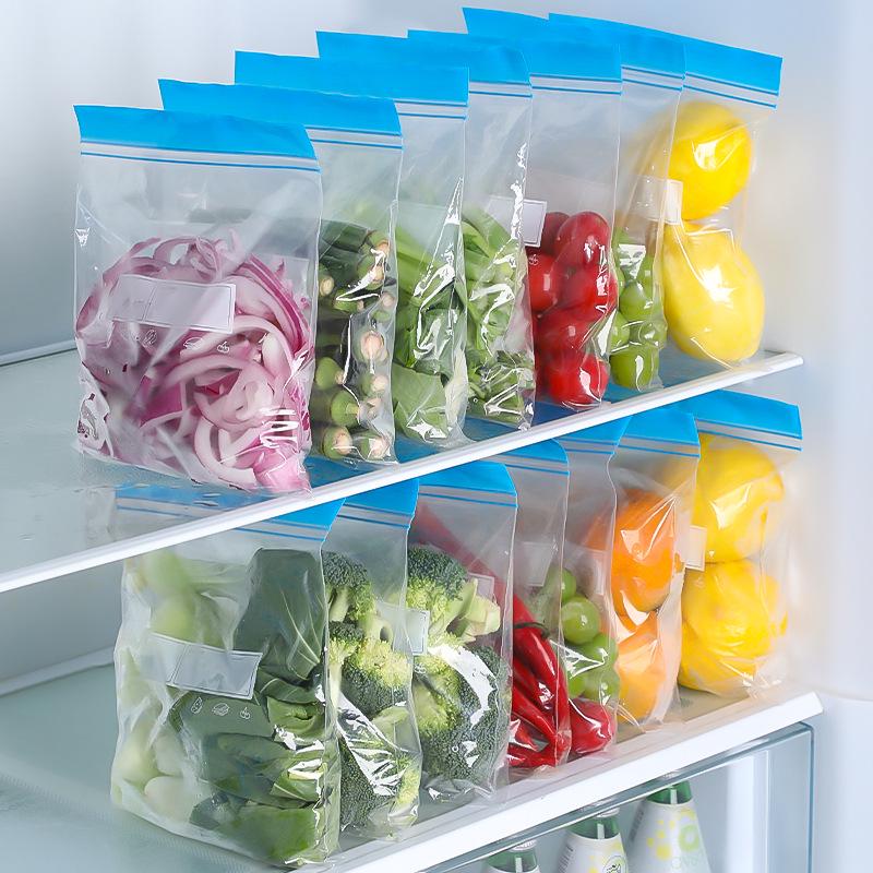 Double-Reinforced Food-Grade Sealable Fresh-Keeping Bags for Household Refrigerator Storage
