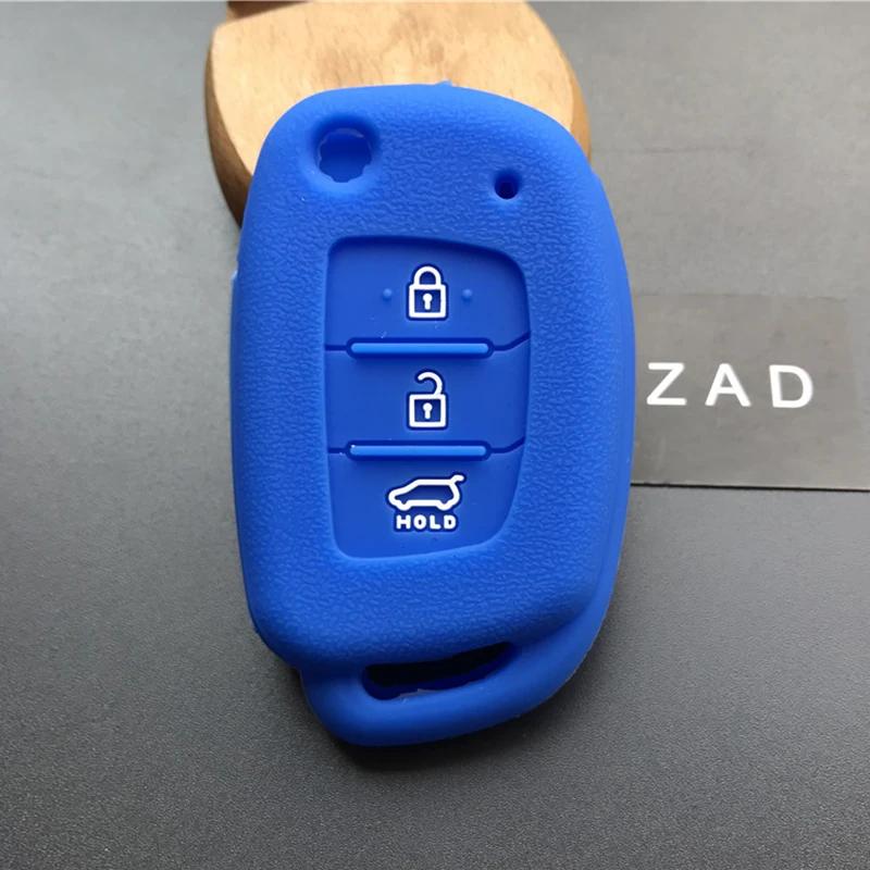 ZAD 3button Silicone Rubber Car Key Case Cover for Hyundai Accent I20 I30 I40 I45 IX35 Mistra Sonata Tucson Verna Key Case