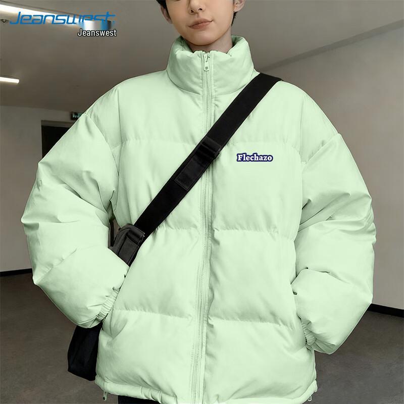 

JEANSWEST Unisex Stand Collar Letter Print Thick Pullover 3XL