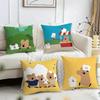 Korean Stationery D-Dinotaeng Cushion Cover Reversible Plush Pillow Cover – For Car, Sofa, Bedroom, Perfect As a Gift.