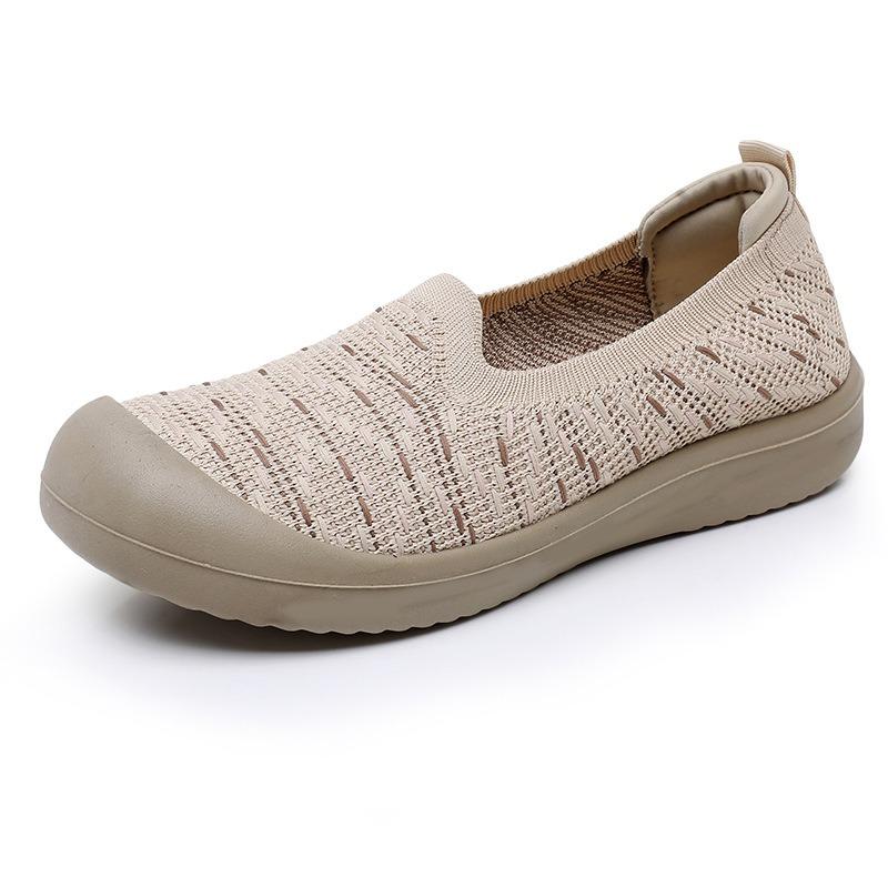 Shoes women's spring new fashionable breathable versatile non-slip wear-resistant round head casual shoes one-pedal women's single shoes