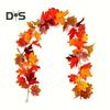 175CM Artificial Maple Leaf Garland Home Garden Indoor Outdoor Hanging Faux Plant Leaves Vine Halloween Fall Harvest Festival Decoration