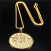 Vintage Occultism Pentagram Pendant Necklace For Men Women Hip-hop Retro Stainless Steel Gold Color Box Neck Chain Jewelry Gifts
