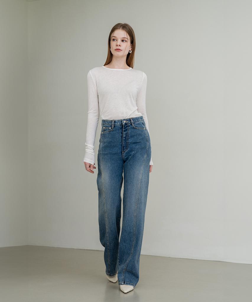 CLO'ET Basic Tencel Sheer Sleeve T-Shirt + 4 Colors
