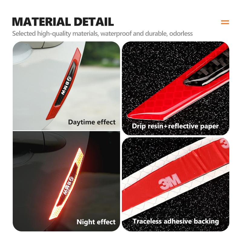 4pcs Car Door Handle Bowl Protective Film Reflective Sticker For BMW Performance X1 M3 M6 F01 F02 E34 E36 E60 F10 F20 X6