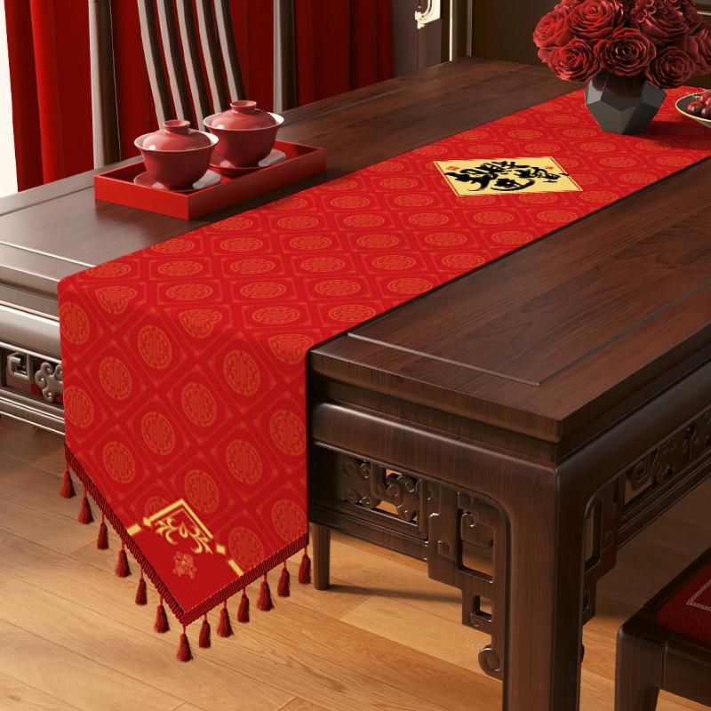 Tv Cabinet, Tablecloth, Fu Character, Side Cabinet, Cover Cloth, Red Festive Tablecloth, Dining Table, Coffee Table, Long Table Flag