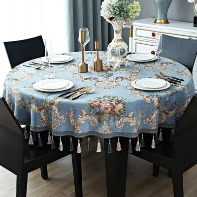 Quasten Große Runde Tischdecke Hochzeit Esszimmer Kaffee Tisch Abdeckung Chenille Jacquard Blumen Party-Events Dekoration