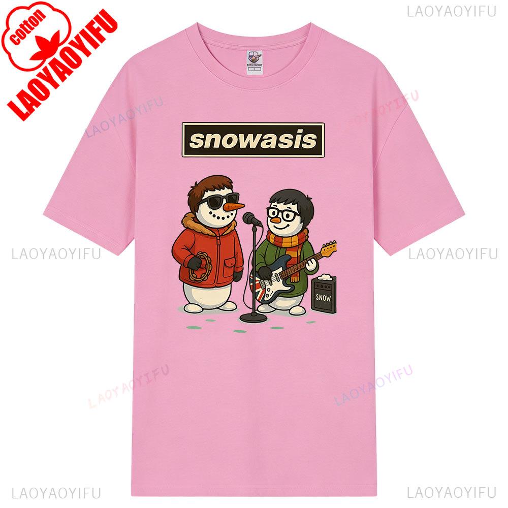 Snowasis Christmas TShirt Funny Snowman Band Shirt Festive Music Lover Tees  Harajuku High Quality Cotton Tops Streetwear
