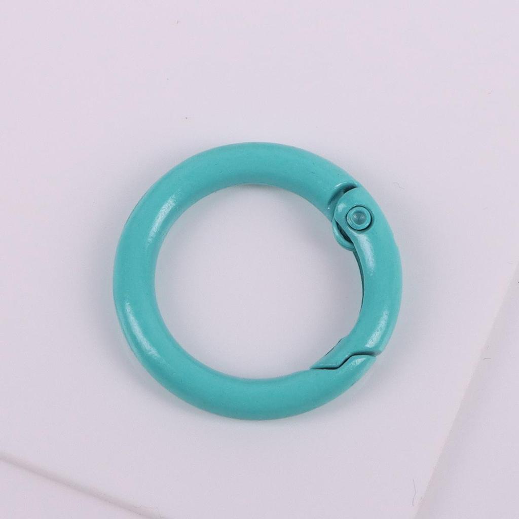 24mm Candy Color Round Metal Keychain - Handmade Spray Painted DIY Jewelry Accessory, Available In Multiple Colors