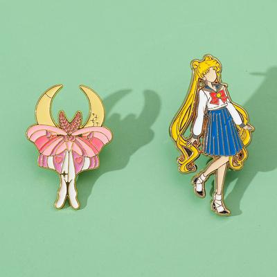 Japanischer Anime-Charakter Metallabzeichen Sailor Moon Legierung Öltropfen Brosche Anstecknadel Dekoration