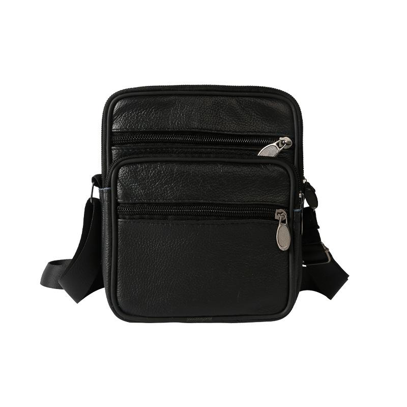 Genuine Leather Men's Vertical Crossbody Phone Waist Bag with Belt Loop (8-Inch)