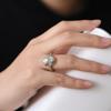 Yin Taifei Thai Silver Ox Zodiac Ring: Women's Retro Unisex Coin Open Band for Year of the Ox.